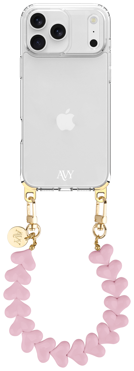 AVY Apple iPhone 17 Pro Max Hoesje Met Koord 30CM Cupid Pink afbeelding 1