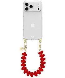 AVY Apple iPhone 17 Pro Max Hoesje Met Koord 30CM Cupid Clear Red afbeelding