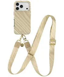 AVY Apple iPhone 17 Pro Max MagSafe Hoesje met Koord 130CM Aurum Gold afbeelding