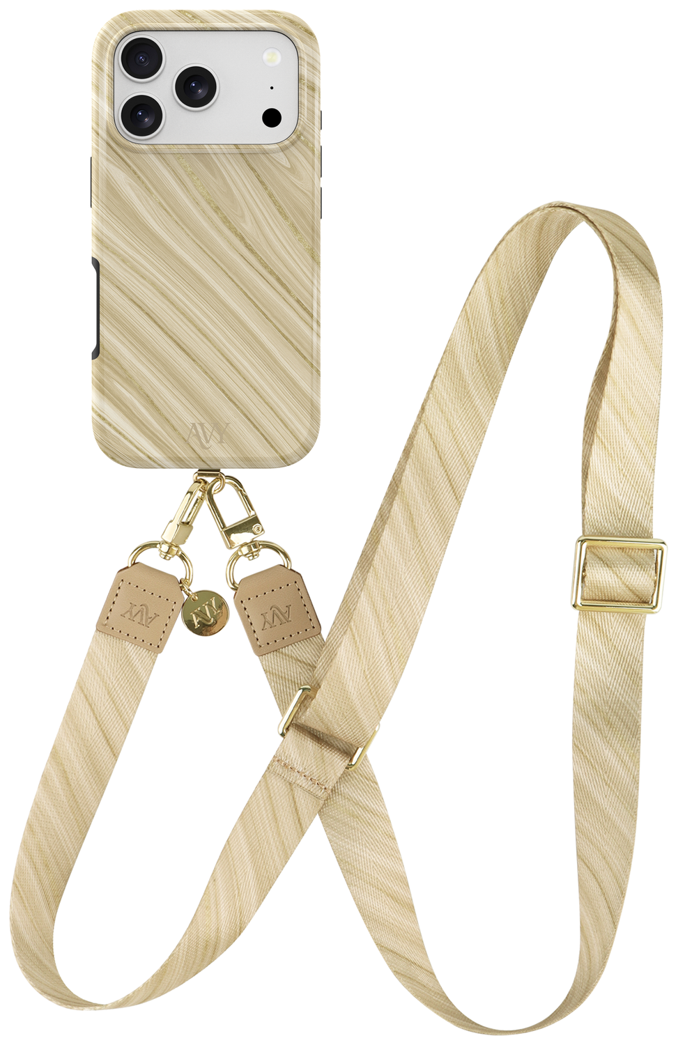 AVY Apple iPhone 17 Pro Max MagSafe Hoesje met Koord 130CM Aurum Gold afbeelding 1