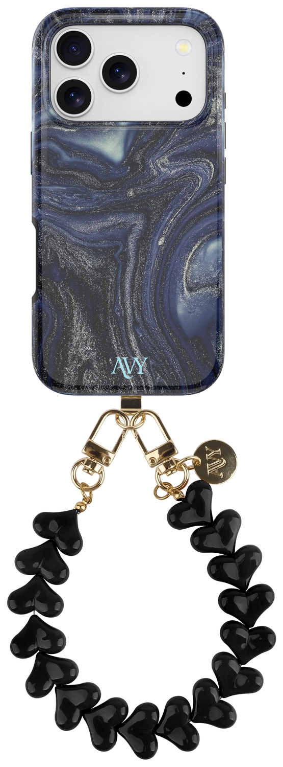 AVY Apple iPhone 17 Pro Max MagSafe Hoesje met Koord 30CM Marmer Hearts afbeelding 1