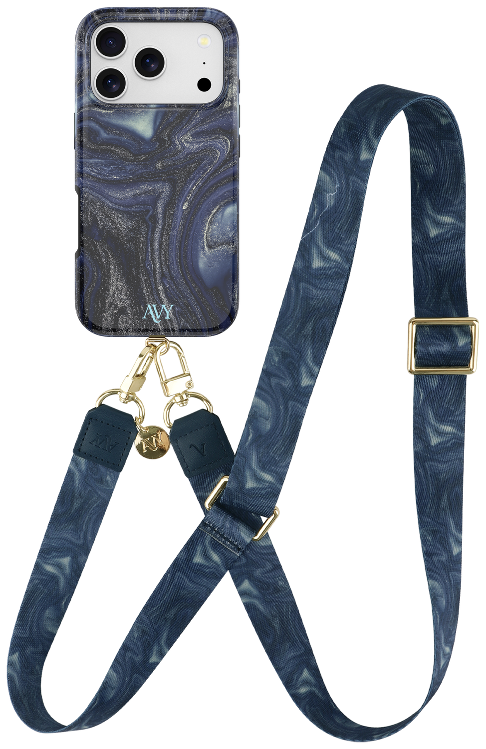 AVY Apple iPhone 17 Pro Max MagSafe Hoesje met Koord 130CM Obscura Blue afbeelding 1