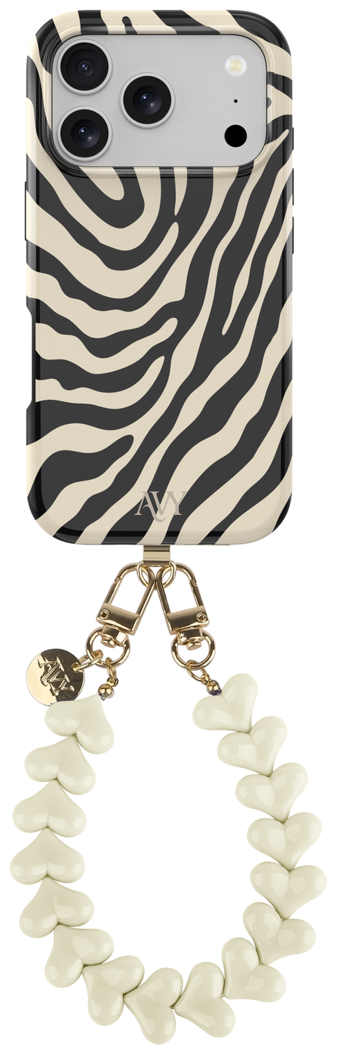 AVY Apple iPhone 17 Pro Max MagSafe Hoesje met Koord 30CM Safari Hearts afbeelding 1