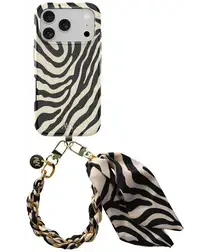 AVY Apple iPhone 17 Pro Max MagSafe Hoesje met Koord 32CM Serengeti Zebra afbeelding