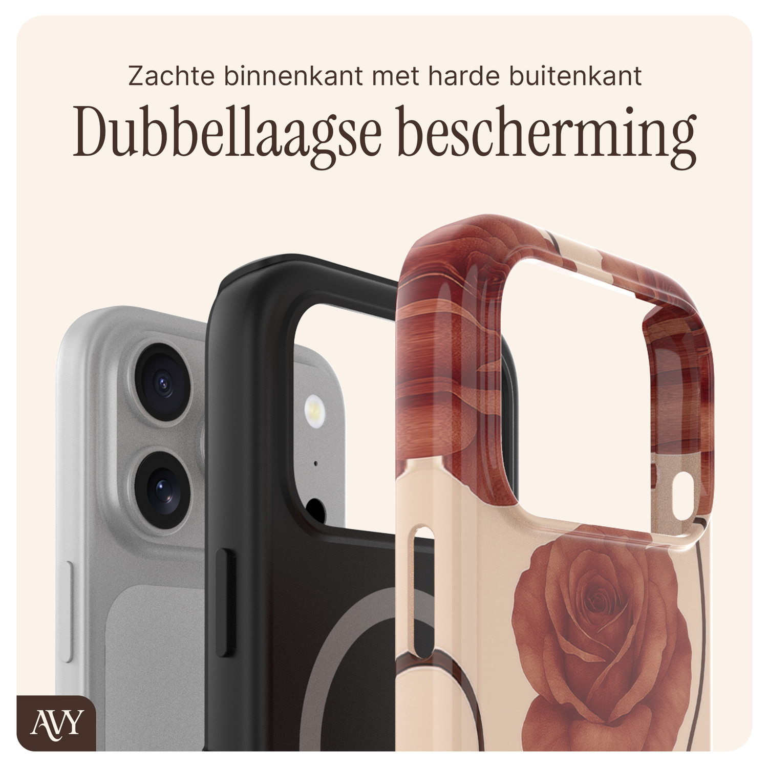 AVY Apple iPhone 17 Pro Max MagSafe Hoesje met Koord 30CM Hearts & Roses afbeelding 8
