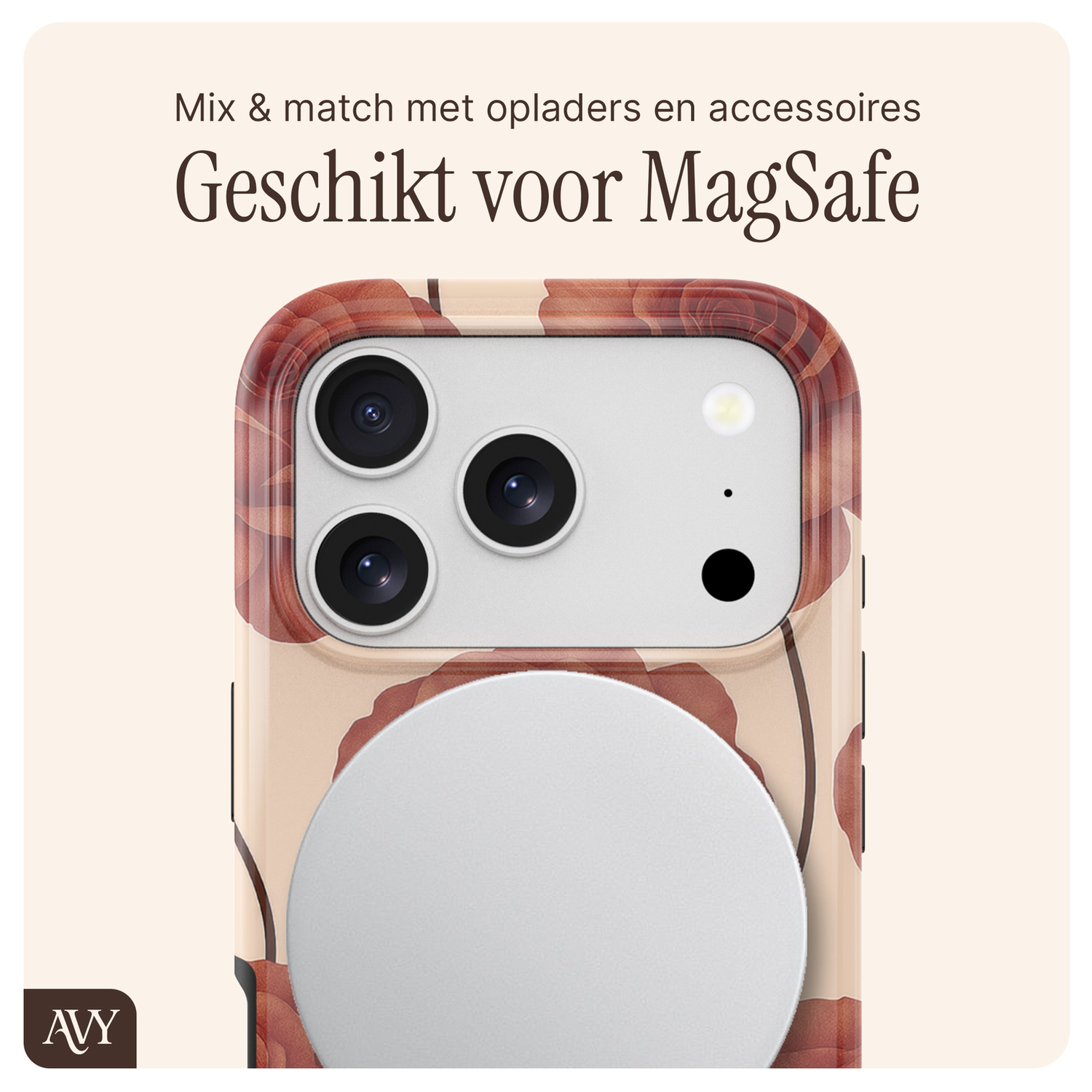 AVY Apple iPhone 17 Pro Max MagSafe Hoesje met Koord 32CM Botanique Roses afbeelding 7