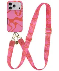 AVY Apple iPhone 17 Pro Max MagSafe Hoesje met Koord 130CM Rosé Twist afbeelding