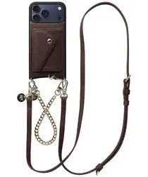 AVY Apple iPhone 17 Pro Max Bruin Leren Hoesje Wallet & Koord Leather and Gold afbeelding