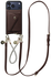 AVY Apple iPhone 17 Pro Max Bruin Leren Hoesje Wallet & Koord Leather and Silver