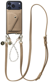 AVY Apple iPhone 17 Pro Max Beige Leren Hoesje Wallet & Koord Leather and Pearls afbeelding