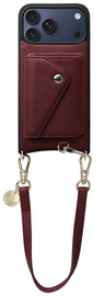 AVY Apple iPhone 17 Pro Max Rood Leren Hoesje met Wallet & Koord Short Leather