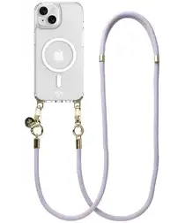 AVY Apple iPhone 15 Hoesje met Koord & MagSafe 130CM Tressé Purple afbeelding