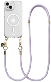 AVY Apple iPhone 15 Hoesje met Koord & MagSafe 130CM Tressé Purple