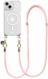 AVY Apple iPhone 15 Hoesje met Koord & MagSafe 130CM Tressé Pink
