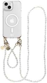 AVY Apple iPhone 15 Hoesje met Koord & MagSafe Set Perla Chic