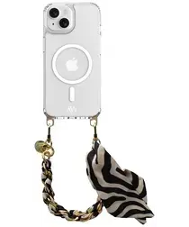 AVY Apple iPhone 15 Hoesje met Koord & MagSafe 32CM Serengeti Zebra afbeelding