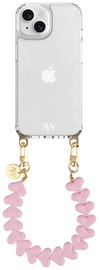 AVY Apple iPhone 15 Hoesje Met Koord 30CM Cupid Pink