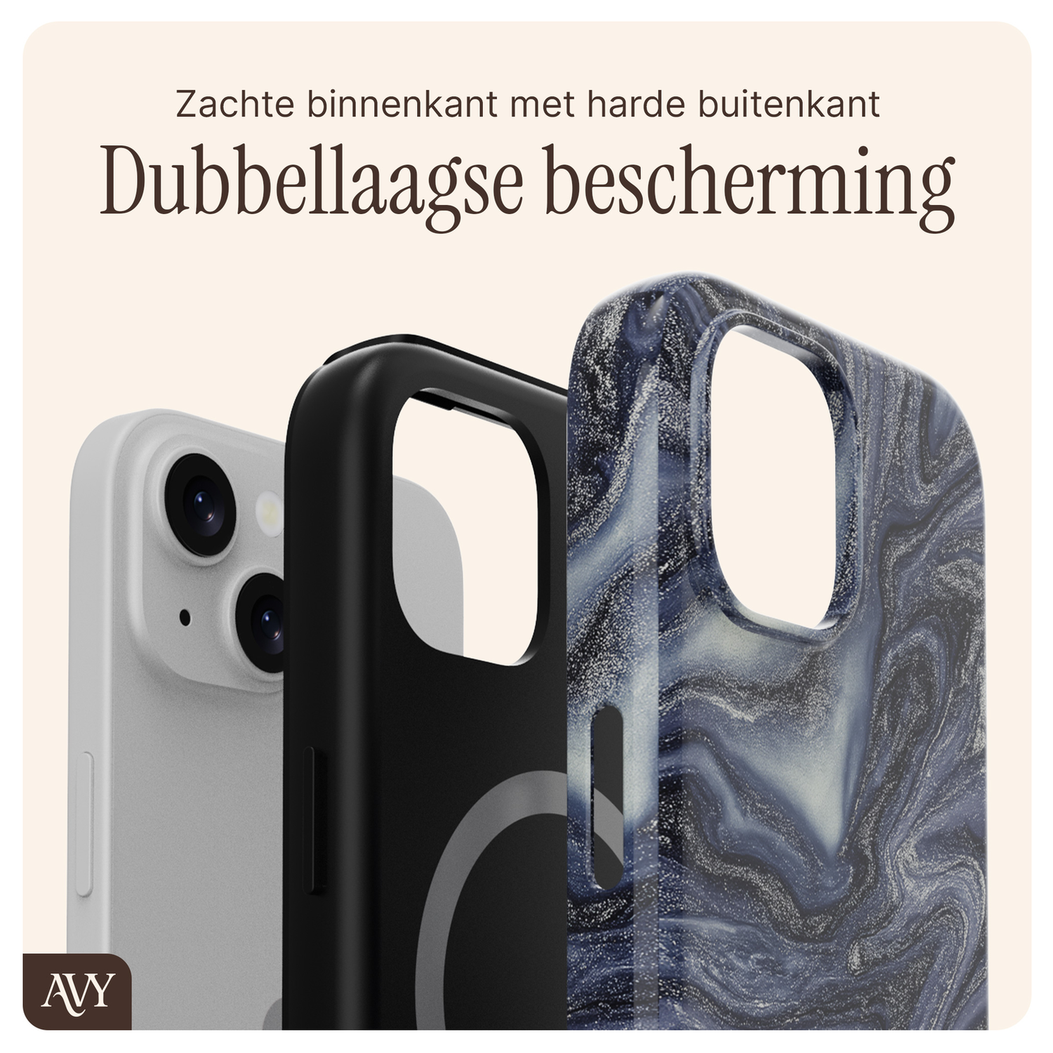 AVY Apple iPhone 15 MagSafe Hoesje met Koord 32CM Obscura Blue afbeelding 9