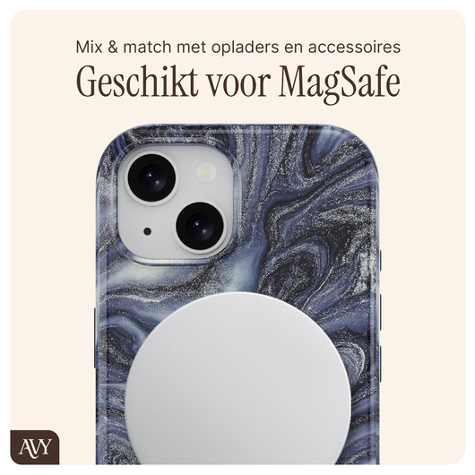 AVY Apple iPhone 15 MagSafe Hoesje met Koord 32CM Obscura Blue afbeelding 7