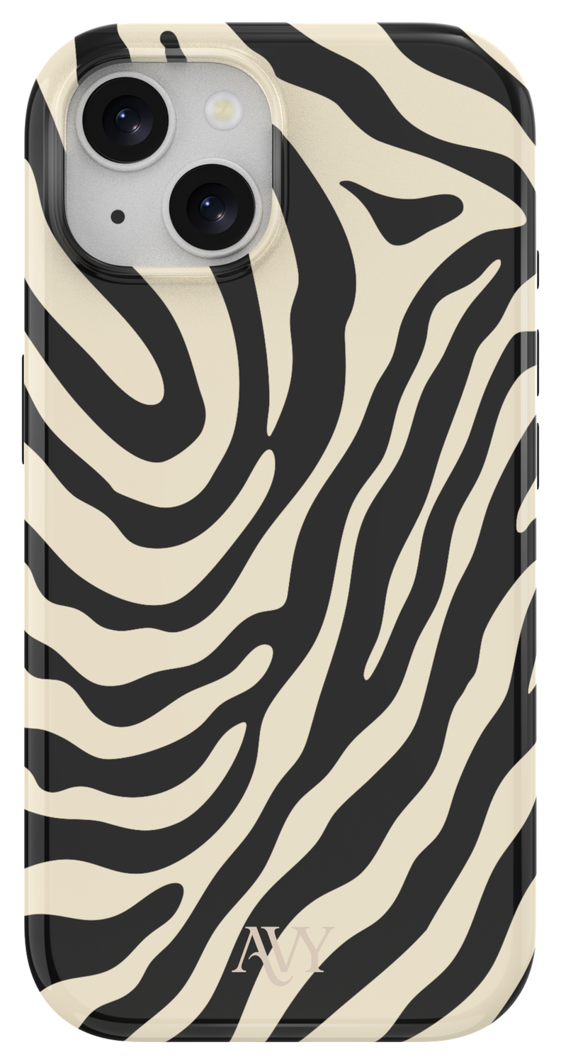 AVY Apple iPhone 15 MagSafe Hoesje met Koord 30CM Zebra Hearts afbeelding 12