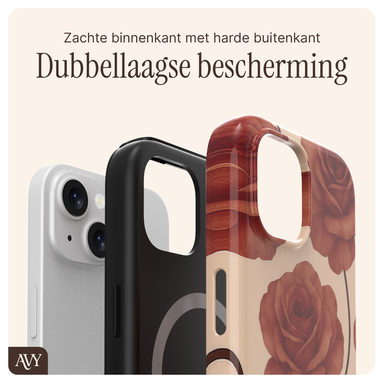 AVY Apple iPhone 15 MagSafe Hoesje met Koord 32CM Botanique Roses afbeelding 9
