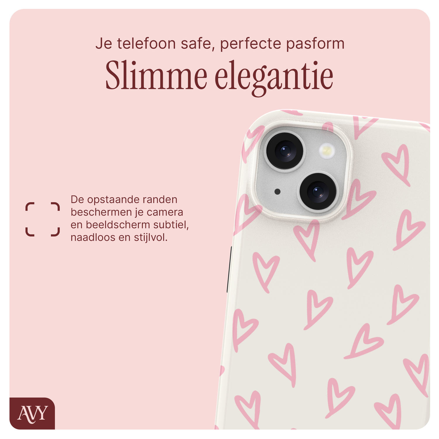 AVY Apple iPhone 15 MagSafe Hoesje met Koord 30CM Lovely Hearts afbeelding 6