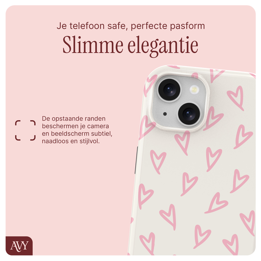 AVY Apple iPhone 15 MagSafe Hoesje met Koord 30CM Lovely Hearts afbeelding 6