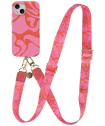 AVY Apple iPhone 15 MagSafe Hoesje met Koord 130CM Rosé Twist afbeelding