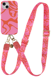 AVY Apple iPhone 15 MagSafe Hoesje met Koord 130CM Rosé Twist