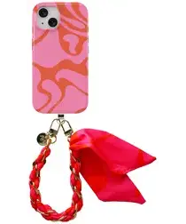 AVY Apple iPhone 15 MagSafe Hoesje met Koord 32CM Rosé Twist afbeelding