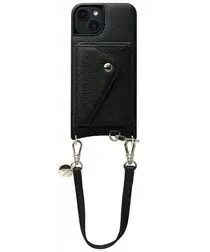 AVY Apple iPhone 15 Zwart Leren Hoesje met Wallet & Koord Short Leather afbeelding
