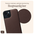 AVY Apple iPhone 15 Bruin Leren Hoesje met Wallet & Koord Short Leather afbeelding 6