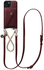 AVY Apple iPhone 15 Burgundy Leren Hoesje met Wallet & Koord Leather and Gold