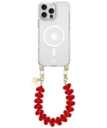 AVY Apple iPhone 15 Pro Hoesje met Koord & MagSafe 30CM Cupid Clear Red afbeelding