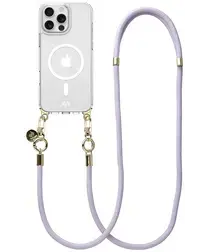 AVY Apple iPhone 15 Pro Hoesje met Koord & MagSafe 130CM Tressé Purple afbeelding