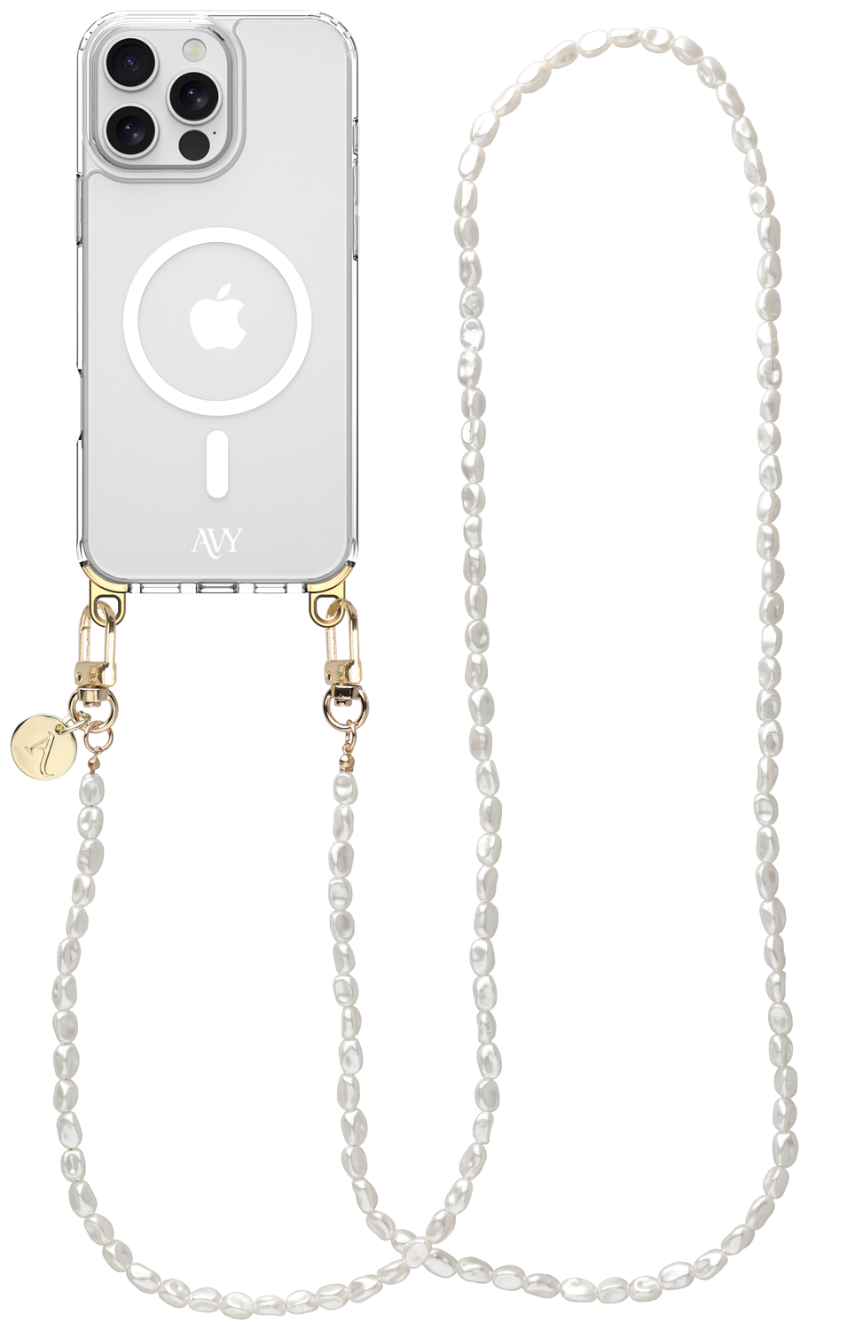 AVY Apple iPhone 15 Pro Hoesje met Koord & MagSafe 120CM Perla Chic Long afbeelding 1