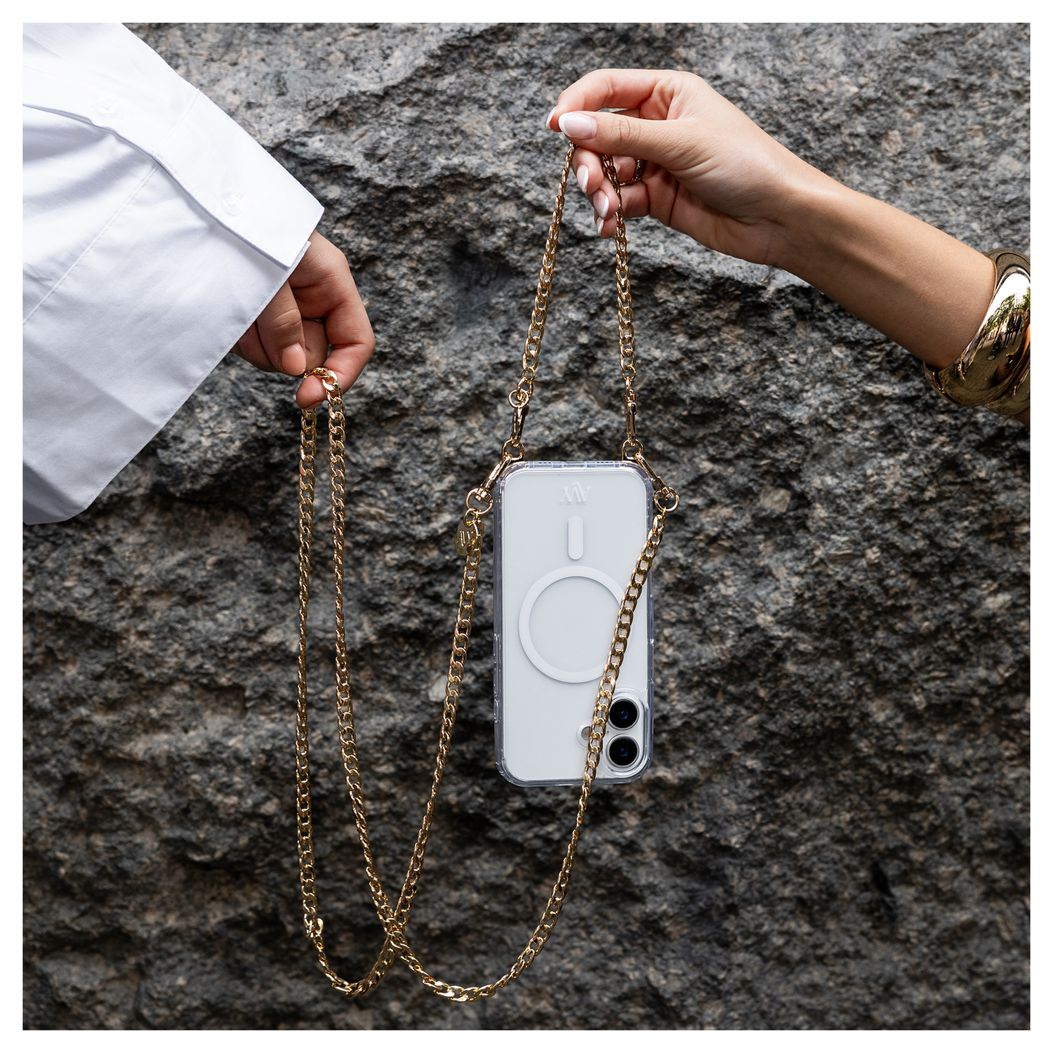 AVY Apple iPhone 15 Pro Hoesje met Koord & MagSafe 120CM Aurum Lien Long afbeelding 2