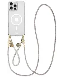 AVY Apple iPhone 15 Pro Hoesje met Koord & MagSafe Set Silver Spark afbeelding