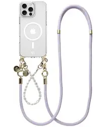 AVY Apple iPhone 15 Pro Hoesje met Koord & MagSafe Set Pearl & Rope Purple afbeelding