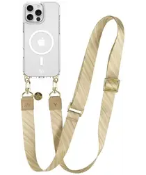 AVY Apple iPhone 15 Pro Hoesje met Koord & MagSafe 130CM Aurum Gold afbeelding