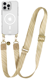 AVY Apple iPhone 15 Pro Hoesje met Koord & MagSafe 130CM Aurum Gold
