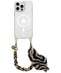AVY Apple iPhone 15 Pro Hoesje met Koord & MagSafe 32CM Serengeti Zebra afbeelding
