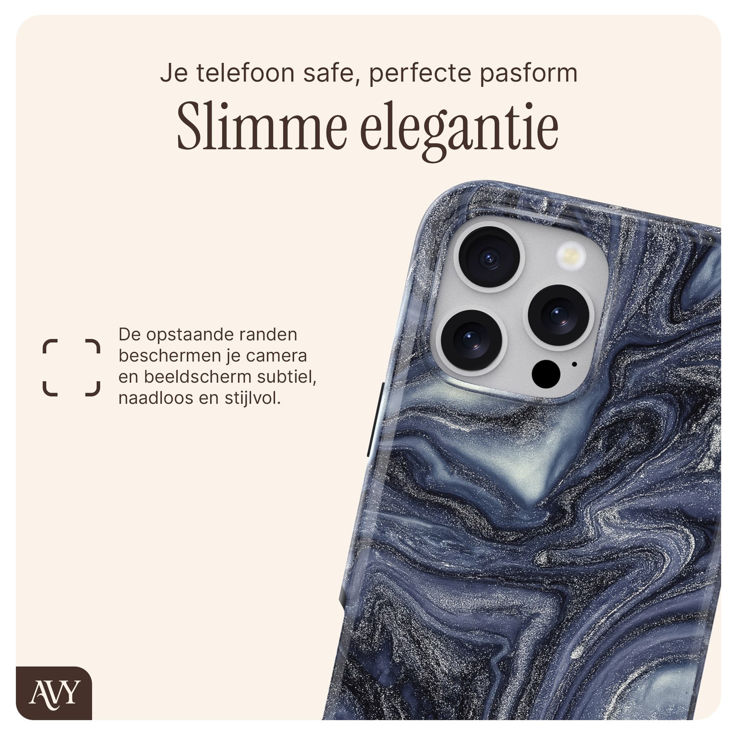 AVY Apple iPhone 15 Pro MagSafe Hoesje met Koord 30CM Marmer Hearts afbeelding 9