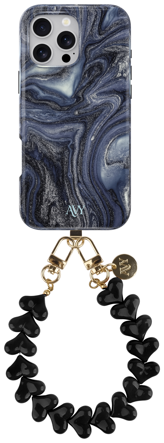 AVY Apple iPhone 15 Pro MagSafe Hoesje met Koord 30CM Marmer Hearts afbeelding 1