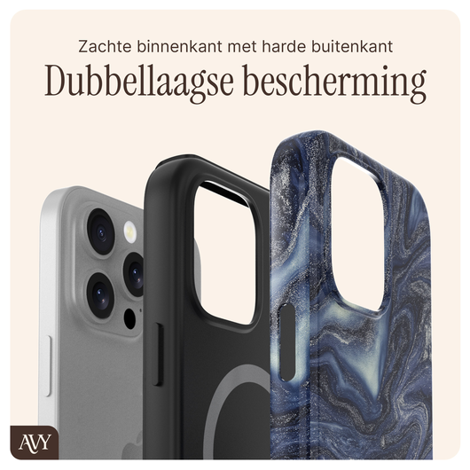 AVY Apple iPhone 15 Pro MagSafe Hoesje met Koord 30CM Marmer Hearts afbeelding 6