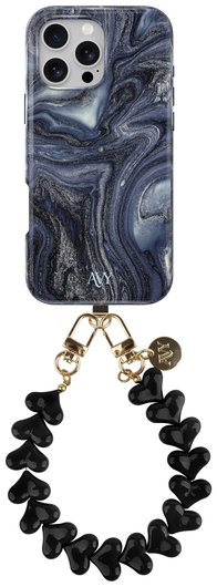 AVY Apple iPhone 15 Pro MagSafe Hoesje met Koord 30CM Marmer Hearts afbeelding 1