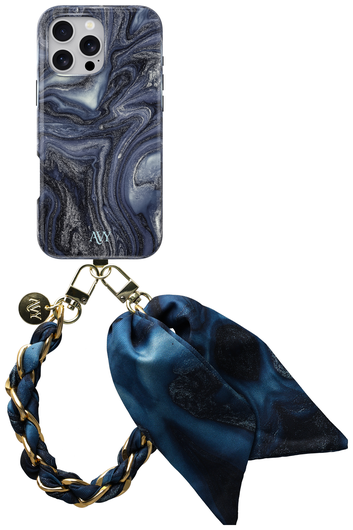 AVY Apple iPhone 15 Pro MagSafe Hoesje met Koord 32CM Obscura Blue afbeelding 1