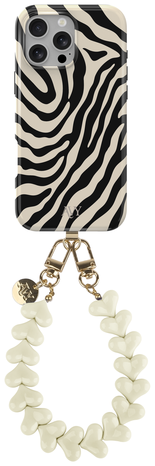 AVY Apple iPhone 15 Pro MagSafe Hoesje met Koord 30CM Safari Hearts afbeelding 1