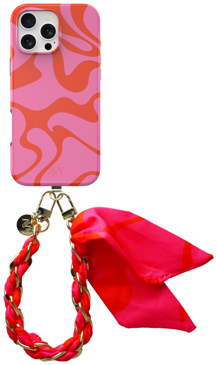 AVY Apple iPhone 15 Pro MagSafe Hoesje met Koord 32CM Rosé Twist afbeelding 1