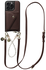AVY Apple iPhone 15 Pro Bruin Leren Hoesje met Wallet & Koord Leather and Pearls